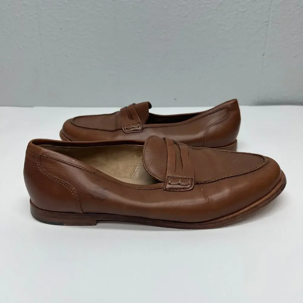 J. Crew Academia Leather Loafers Womens 7.5 School College Work Business Casual